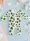 Set of 4 Organic Rompers – Dino, Star, Heart & Leaf