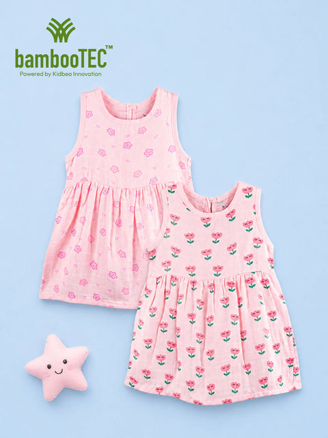 BambooTEC™ Bamboo Muslin Girls Frock – Floral & Flower Print | Pack of 2