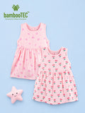 BambooTEC™ Bamboo Muslin Girls Frock – Floral & Flower Print | Pack of 2