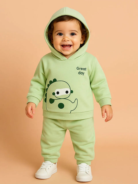 Baby organic cotton Winter Set | Cute Dinosaur Hoodie & Pant