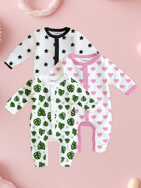 Organic Cotton Baby Rompers – Set of 3