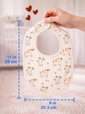 Organic Cotton Baby Bib Pack of 4 – Lemon, White Dog, Flower & Bow Print, Feeding & Drool Bibs