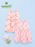 BambooTEC™ Bamboo Muslin Girls Frock – Bunny & Bird Print | Pack of 2