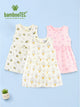 BambooTEC™ Bamboo Muslin Baby Girls Frock Pack of 3 – Bee & Daisy, Ice Cream Star & Cat & Swirl Prints