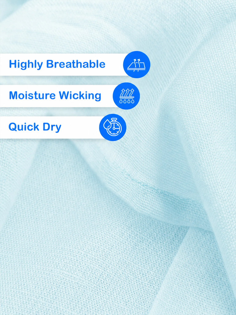 Boys Linen Cotton Pastel Blue Shirt
