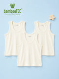 BambooTEC™ Bamboo Kids Vest Pack of 3 – Cream Sleeveless Vests