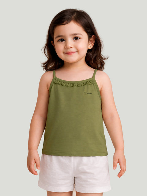 Olive Green Bamboo Camisole for Girls – Soft, Lightweight & Breathable