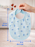 Organic Cotton Baby Bib Pack of 4 – Soft Breathable Beach, Tiger, Sports & Lemon Print, Feeding & Drool Bibs