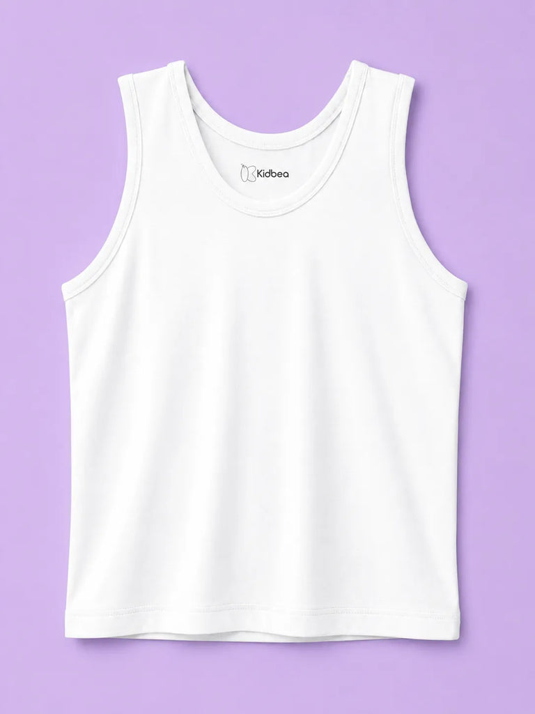 BambooTEC™ Boys Bamboo Fabric White Solid Vest