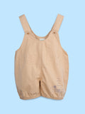 Kids Cotton Dungaree Set with T-Shirt – Beige Suspender Romper & White Tee Set
