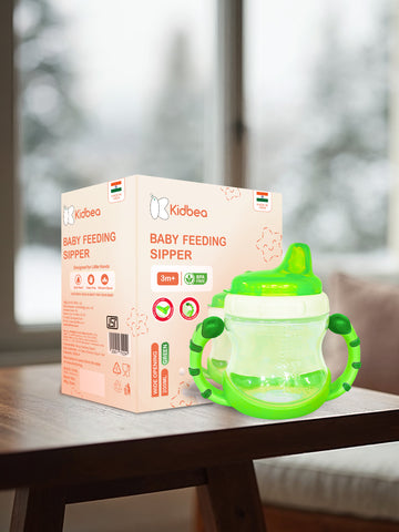 Kidbea Sipper – Green, Soft Spout, 200ML, BPA-Free