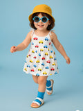 Premium Extra Soft Muslin Baby Girls Frock – Colorful Car Print