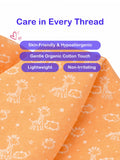 Organic Cotton Unisex Baby Co-ord Set – Soft Breathable Orange Giraffe Print Full Sleeve T-shirt & Pyjama for Infants