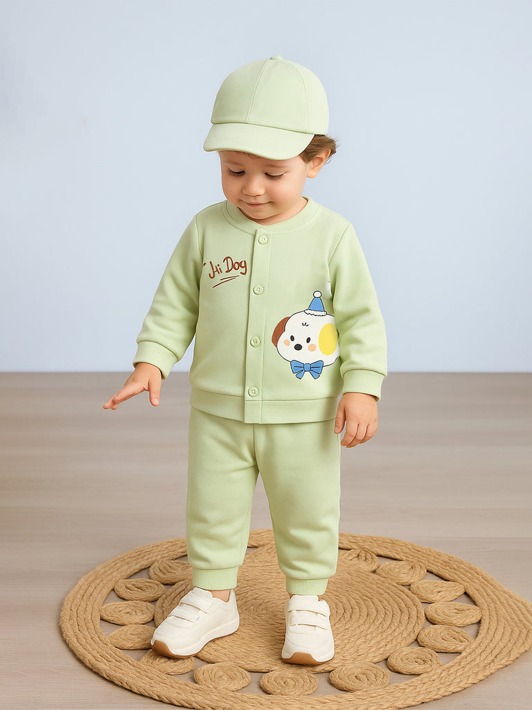 Baby Winter organic cotton  Set | Cute Dog Print Sweater & Pant