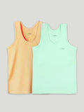Bamboo Vest for Kids Pack of 2 (Peach & Mint Green) – Soft, Breathable & innerwear