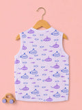 BambooTEC™ Bamboo Muslin Baby Jhabla Pack of 5 – Chess, Monkey, Submarine, Numbers & Helicopter Prints