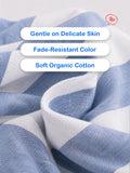 Girls Cotton Striped Peplum Top & Wide Leg Pants Co-ord Set - Blue & White