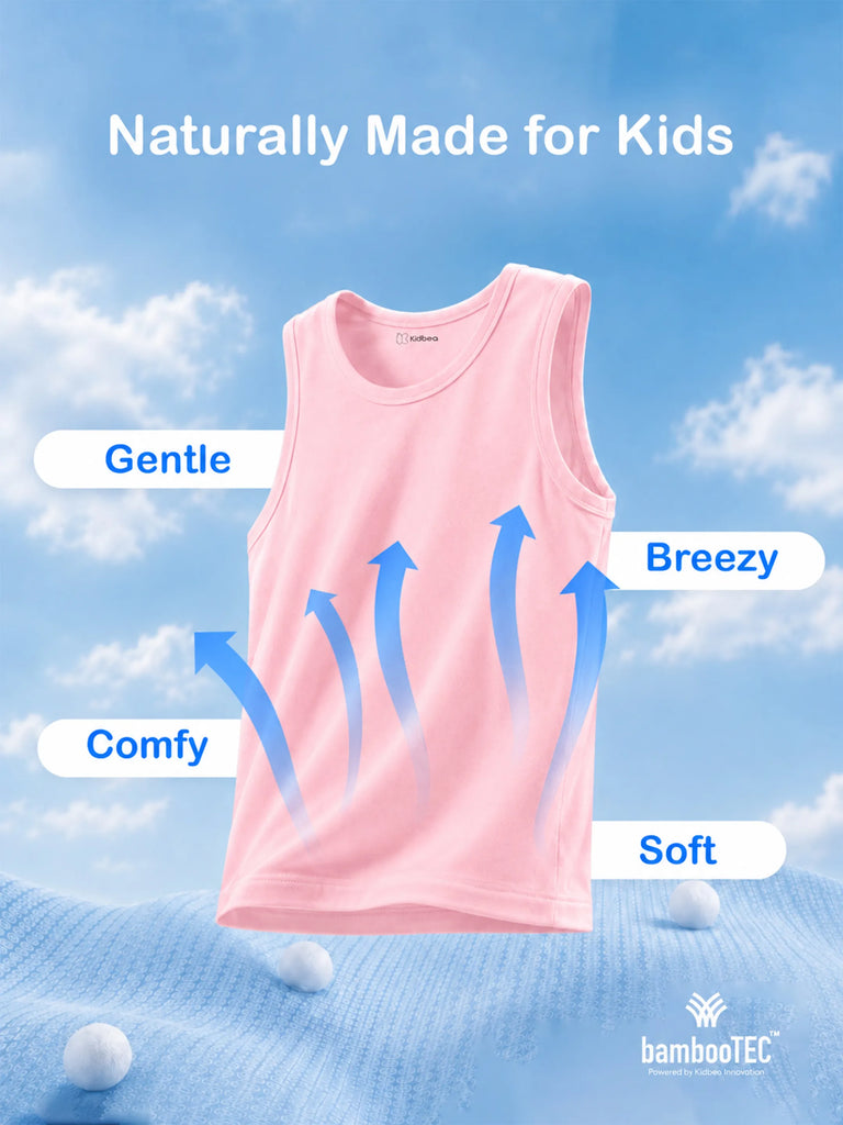 BambooTEC™ Boys Bamboo Fabric Pink Solid Vest