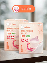 Baby Sipper Cup – Pink (Pack of 2) | BPA-Free, Soft Spout, Leak-Proof, Dual Handles, 200ML