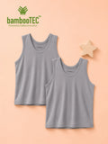 BambooTEC™ Bamboo Kids Vest Pack of 2 – Grey Sleeveless Vests