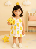 Extra Soft Muslin Baby Girls Frock – Cute Duck Print Sleeveless Dress