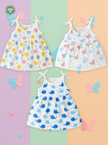 Extra Soft Muslin Baby Girls Frock Pack of 3 – Star, Butterfly & Whale Prints