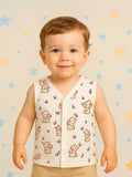 Premium Extra Soft Muslin Baby Jhabla | Cute Elephant Print