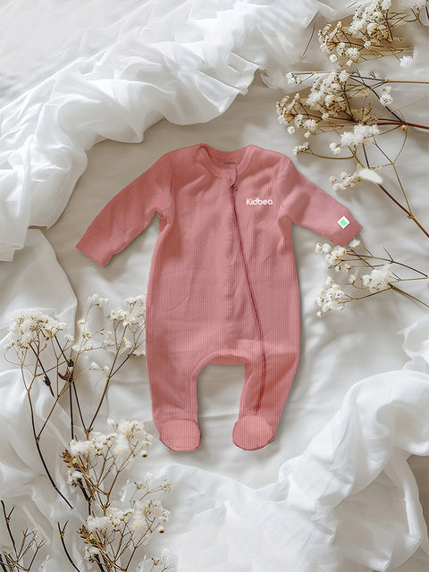 Unisex Premium  Bamboo full sleeves  Ultra-Soft fabric Romper-Peach