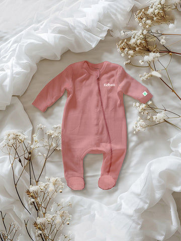Unisex Premium 100% Bamboo full sleeves  Ultra-Soft fabric Romper-Peach