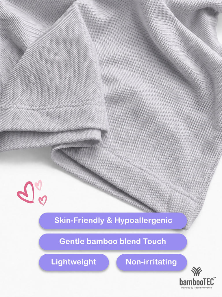 Boys Bamboo Fabric Grey Polo T-Shirt