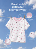 Organic Cotton Girls Little Miss, Mermaid & Floral Hearts Print Half Sleeve T-Shirt Combo Pack