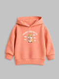 Unisex Peach Hoodie – Pocket Size Bestie Hamster Print Sweatshirt