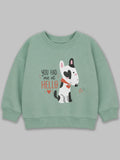 Unisex Green Sweatshirt – Cute Cow Print Full-Sleeve Sweatshirt