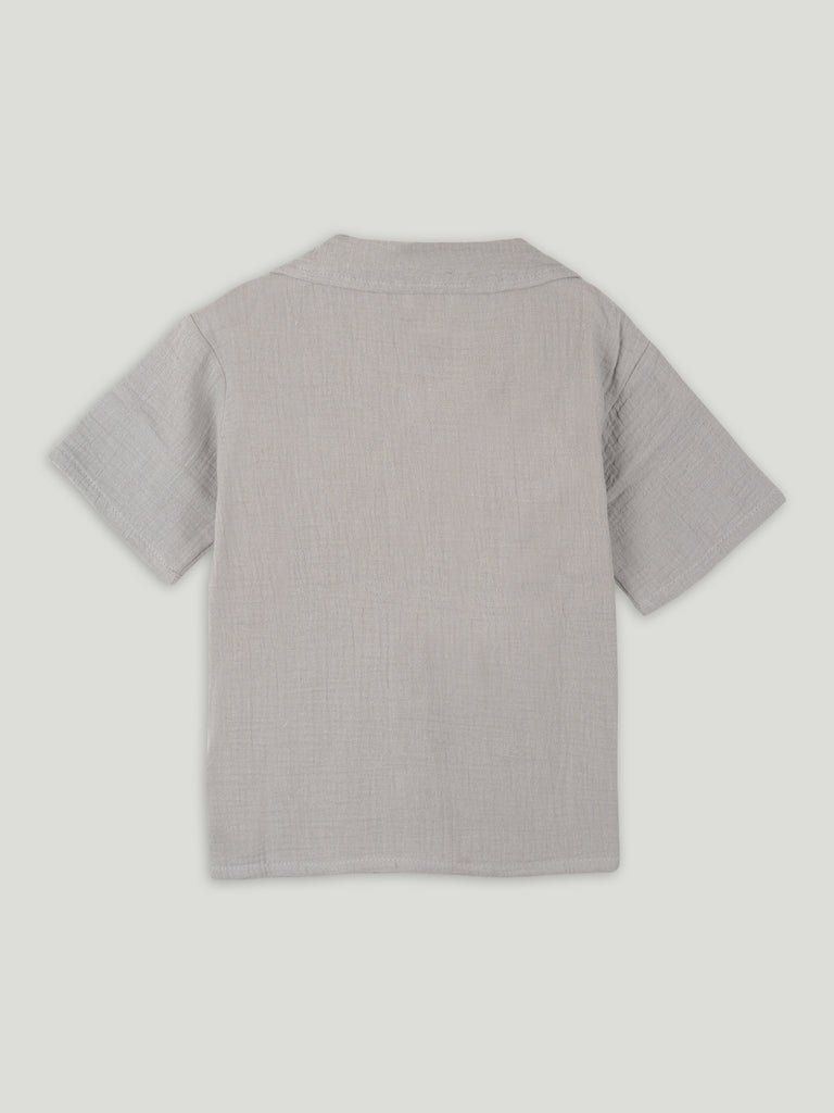 Light  Organic cotton  Shirt & Pant Grey Co-ord Set