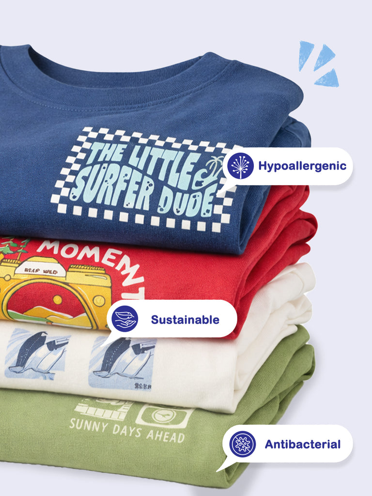 100% Bamboo Fabric Printed T-Shirt for Boys | Soft, & Breathable