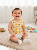 BambooTEC™ Bamboo Muslin Baby Jhabla Pack of 4 – Helicopter, Fast Food, Travel & Magic Prints