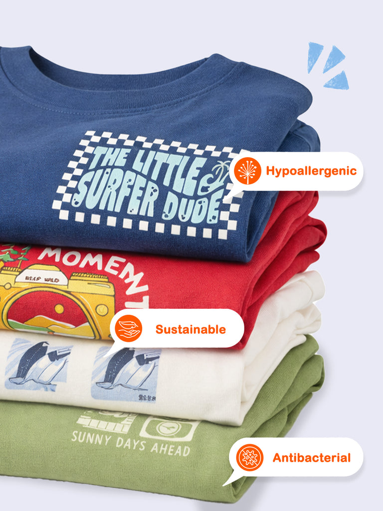 100% Bamboo Fabric Printed T-Shirt for Boys | Soft, & Breathable