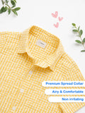 Boys Cotton Yellow Gingham Check Shirt