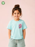 Girls Light Organic Cotton Aqua Blue Mermaid Print T-Shirt