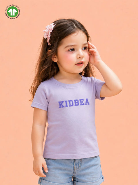 Light Organic Cotton Lavender Round Neck Graphic Print Half Sleeve T-Shirt | Unisex