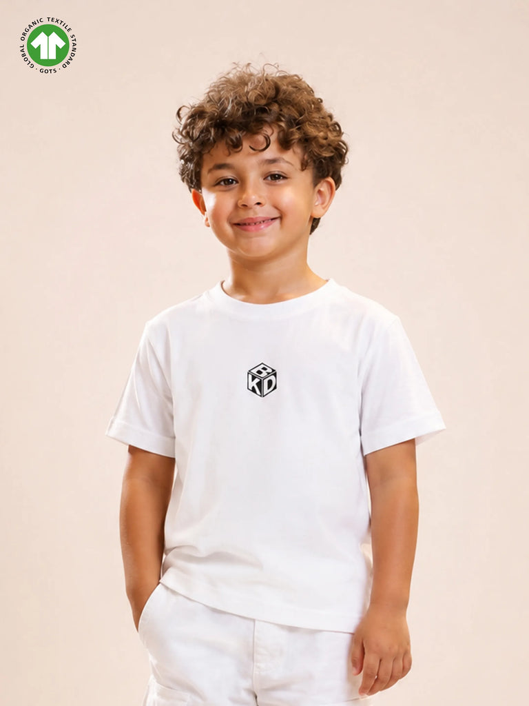 Light Organic Cotton White Graphic Print Half Sleeve T-Shirt | Unisex