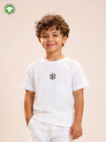Light Organic Cotton White Graphic Print Half Sleeve T-Shirt | Unisex