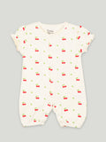 Baby Girl Cherry Print Romper with Ruffle Sleeves