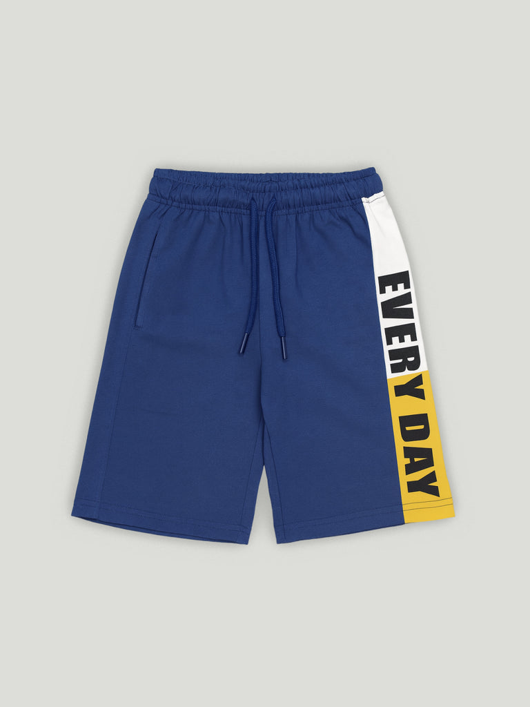 Kidbea Boys Cotton T-Shirt and Shorts Set | Summer Co-Ord Outfit for Kids | Blue