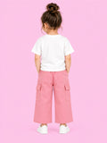 Girls Cotton Co-Ord Set – White Octopus T-Shirt & Pink Cargo Pants