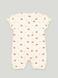 Baby Girl Cherry Print Romper with Ruffle Sleeves