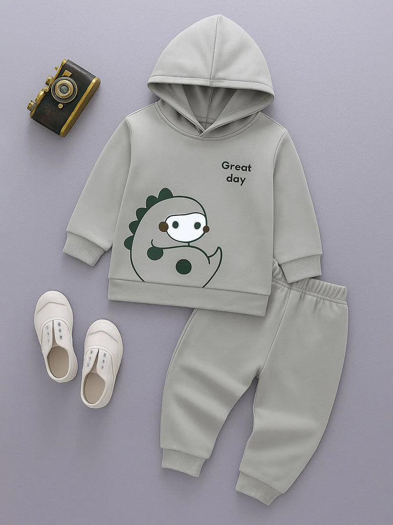 Baby organic cotton Winter Set | Cute Dinosaur Hoodie & Pant