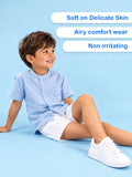 Boys Cotton Mandarin Collar Shirt – Short Sleeve Casual Shirt with Pocket