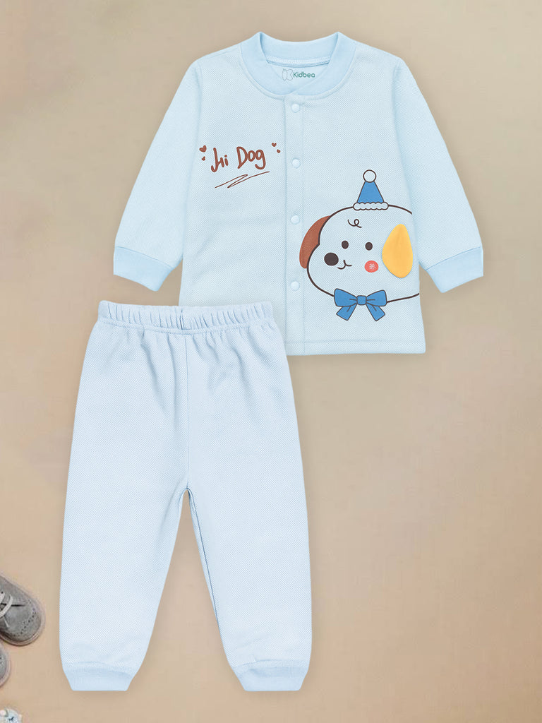 Baby Winter organic cotton  Set | Cute Dog Print Sweater & Pant