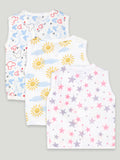 Extra Soft Muslin Cotton Jhabla Cloth for Baby | Mickey, Sun and Star Print | Print May Vary